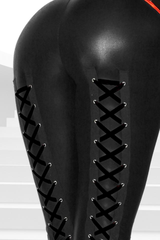 Wetlook-Leggings mit Schnürung Atixo