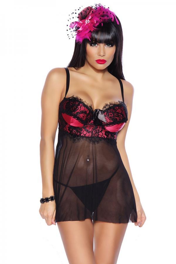 Babydoll mit gepolsterten Cups Atixo