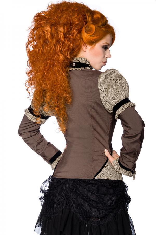 Steampunk-Bluse mit Jabot Atixo