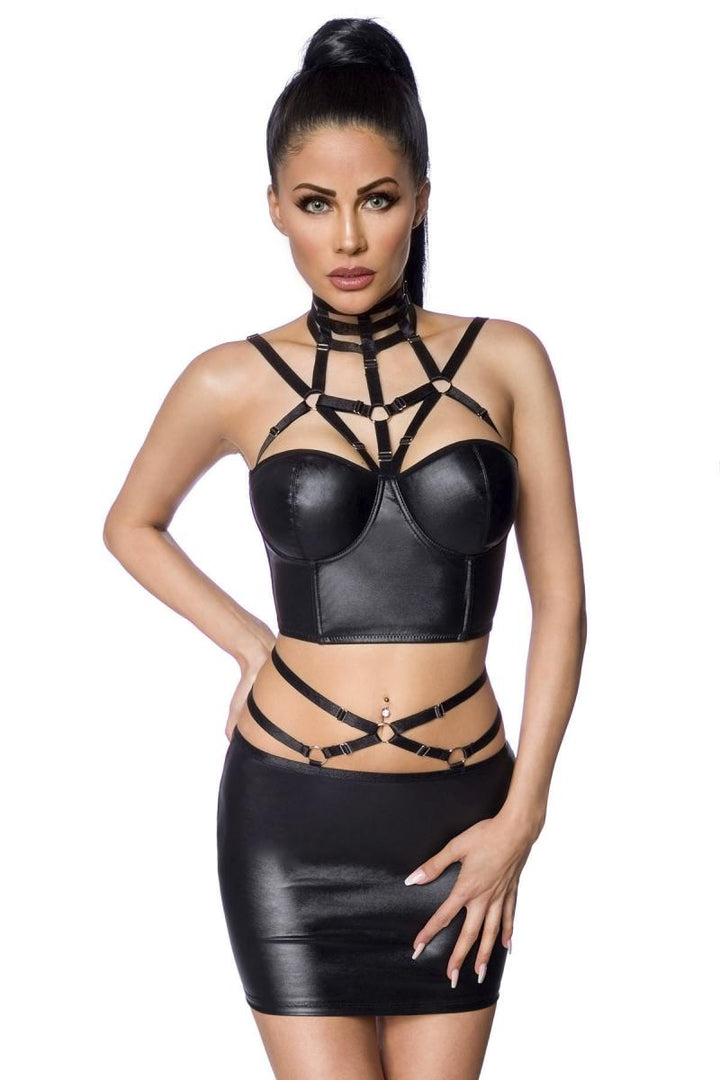 Harness-Wetlook-Set mit Rock Saresia