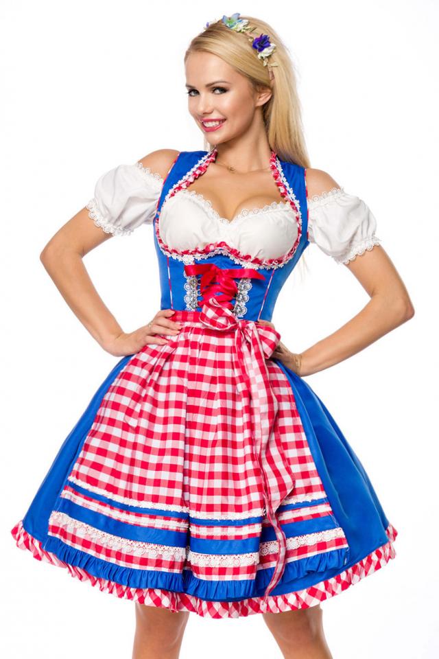 Unterbrustdirndl mit Karoschürze Dirndline