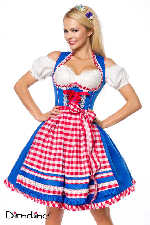 Unterbrustdirndl mit Karoschürze Dirndline