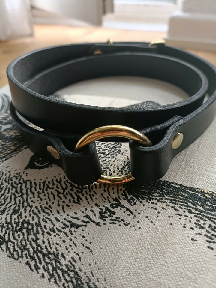 Real Choker schwarz//gold Priestess Leatherworks