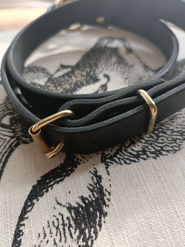 Real Choker schwarz//gold Priestess Leatherworks