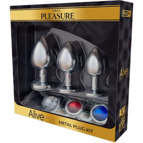 ALIVE - ANAL PLEASURE KIT 3 PLUG METALL FETISCH,BDSM-Artikel,BDSM Analplug günstig kaufen